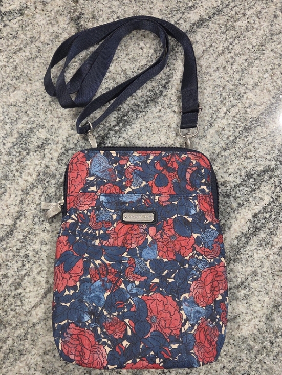 Baggallini Handbags - Baggallini Navy & Red Floral Crossbody Bag